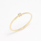 Certified Natural Diamond Ring - Solid 14k Gold Ring - Real Dainty Diamond Ring