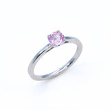 Certified Sapphire Rose Gold Ring - 14k Gold Sapphire Ring - Round Pink Sapphire Ring