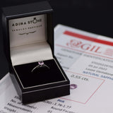 Certified Pink Sapphire White Gold Ring - Solitaire Genuine Pink Sapphire Ring - 18k Real White Gold Ring