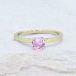 Certified Pink Sapphire White Gold Ring - Solitaire Genuine Pink Sapphire Ring - 18k Real White Gold Ring (41097005006914)