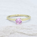 Certified Pink Sapphire White Gold Ring - Solitaire Genuine Pink Sapphire Ring - 18k Real White Gold Ring (41097005006914)