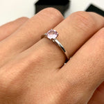 Certified Pink Sapphire White Gold Ring - Solitaire Genuine Pink Sapphire Ring - 18k Real White Gold Ring (41097005006914)