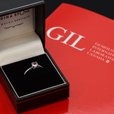 Certified Pink Sapphire White Gold Ring - Solitaire Genuine Pink Sapphire Ring - 18k Real White Gold Ring (41097005006914)