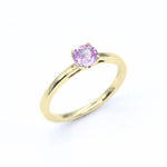 Certified Pink Sapphire White Gold Ring - Solitaire Genuine Pink Sapphire Ring - 18k Real White Gold Ring (41097005006914)