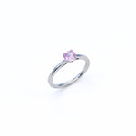 Certified Pink Sapphire White Gold Ring - Solitaire Genuine Pink Sapphire Ring - 18k Real White Gold Ring (41097005170754)