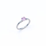 Certified Pink Sapphire White Gold Ring - Solitaire Genuine Pink Sapphire Ring - 18k Real White Gold Ring (41097005170754)