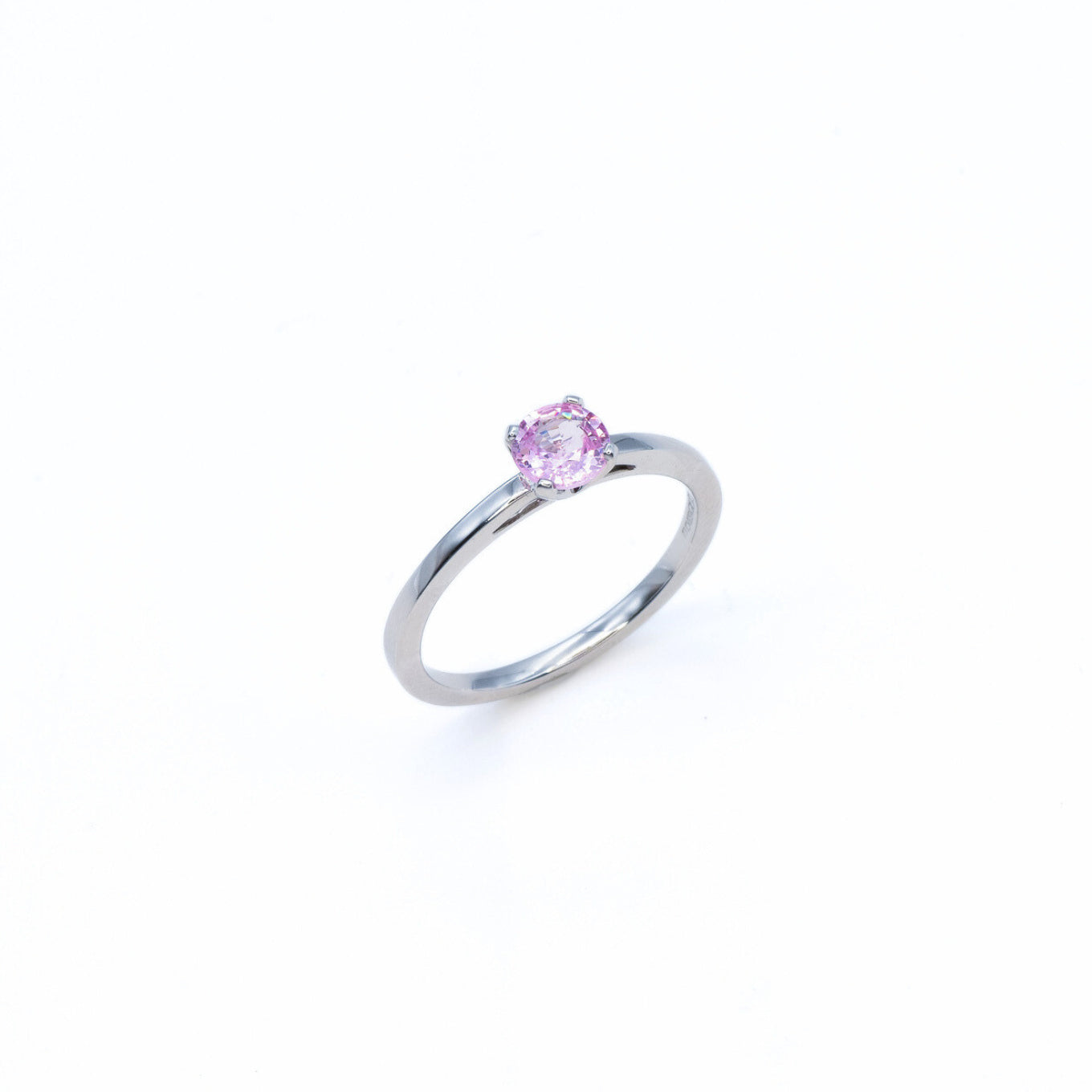 Certified Pink Sapphire White Gold Ring - Solitaire Genuine Pink Sapphire Ring - 18k Real White Gold Ring (41097005170754)