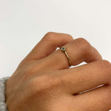 Genuine Blue Diamond Ring - Dainty Diamond Ring - 18k White Gold Ring