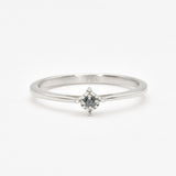 Genuine Blue Diamond Ring - Dainty Diamond Ring - 18k White Gold Ring