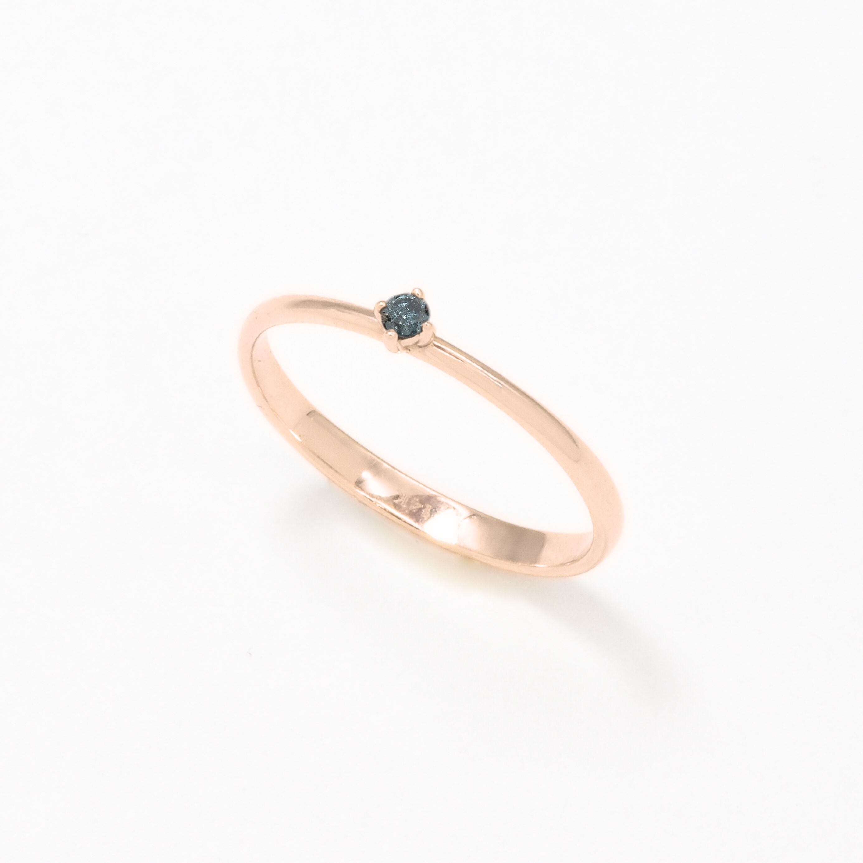 Certified REAL Blue Diamond Ring - Real 14k Solid Gold Diamond Ring - Blue Dainty Gold Ring (41144350474306)