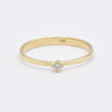 Certified Diamond Solitaire Ring - Real Solid 14k White Gold Ring - Dainty Diamond Gold Ring