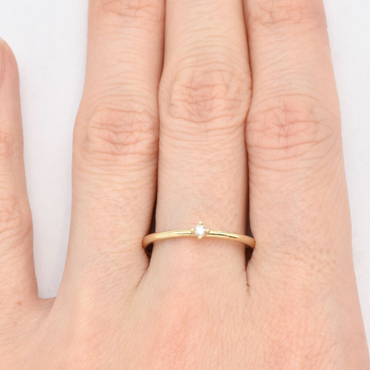 Certified Real Diamond Ring - Solid 14k Gold Ring  - Genuine Diamond Engagement Ring