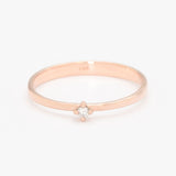 Diamond Engagement Ring - Solid 14k Gold Ring  - Genuine Diamond Ring