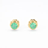 Certified Real Emerald Earrings - Solid 14k White Gold Emerald Studs - Green Emerald White Gold Earrings (41096988459074)