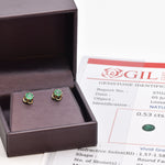 Certified Real Emerald Earrings - Solid 14k White Gold Emerald Studs - Green Emerald White Gold Earrings (41096988459074)