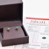 Certified Real Emerald Earrings - Solid 14k White Gold Emerald Studs - Green Emerald White Gold Earrings (41096988459074)