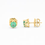 Certified Real Emerald Earrings - Solid 14k White Gold Emerald Studs - Green Emerald White Gold Earrings (41096988459074)