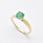 Certified REAL Emerald Ring - Solid 14k Real Gold Engagement Ring - 1 Carat Emerald Ring