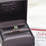 Certified REAL Emerald Ring - Solid 14k Real Gold Engagement Ring - 1 Carat Emerald Ring