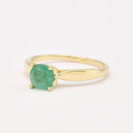 Certified REAL Emerald Ring - Solid 14k Real Gold Engagement Ring - 1 Carat Emerald Ring