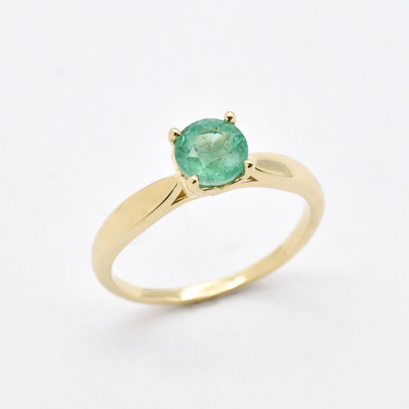 Certified REAL Emerald Ring - Solid 14k Real Gold Engagement Ring - 1 Carat Emerald Ring