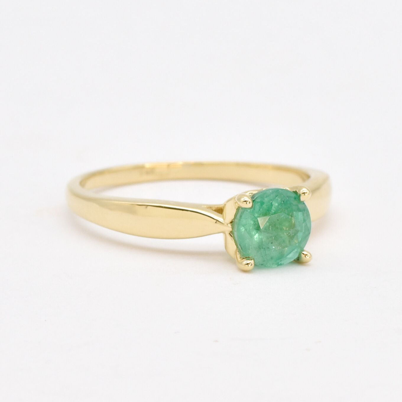 Certified REAL Emerald Ring - Solid 14k Real Gold Engagement Ring - 1 Carat Emerald Ring