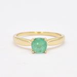 Certified REAL Emerald Ring - Solid 14k Real Gold Engagement Ring - 1 Carat Emerald Ring