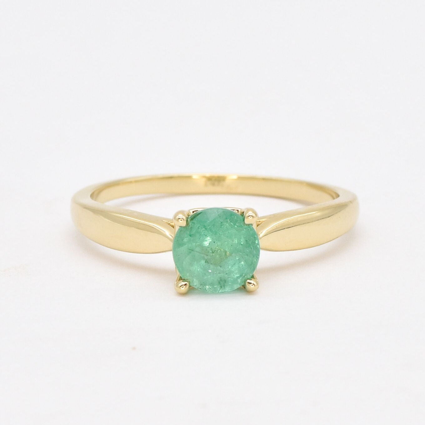 Certified REAL Emerald Ring - Solid 14k Real Gold Engagement Ring - 1 Carat Emerald Ring