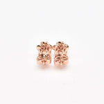 Certified Real Ruby Studs - Real 14k Rose Gold Ruby Earrings - Dainty Flower Gold Earrings (41097000583234)