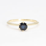 CERTIFIED Real Sapphire Ring - Solid 14k Gold Ring - Genuine Sapphire Engagement Ring