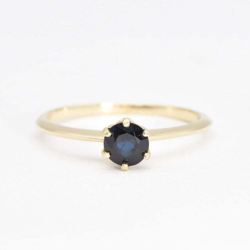 CERTIFIED Real Sapphire Ring - Solid 14k Gold Ring - Genuine Sapphire Engagement Ring