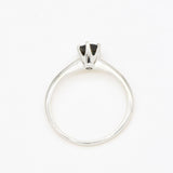 Sapphire Engagement Ring - Real 14k White Gold Sapphire Ring - Round Sapphire Gold Ring