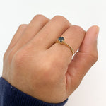 CERTIFIED Real Sapphire Ring - Solid 14k Gold Ring - Genuine Sapphire Engagement Ring (41168087973954)