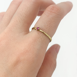 Certified Ruby Gold Ring - Real 14k White Gold Ring - Genuine Ruby Solitaire Ring (41168090595394)