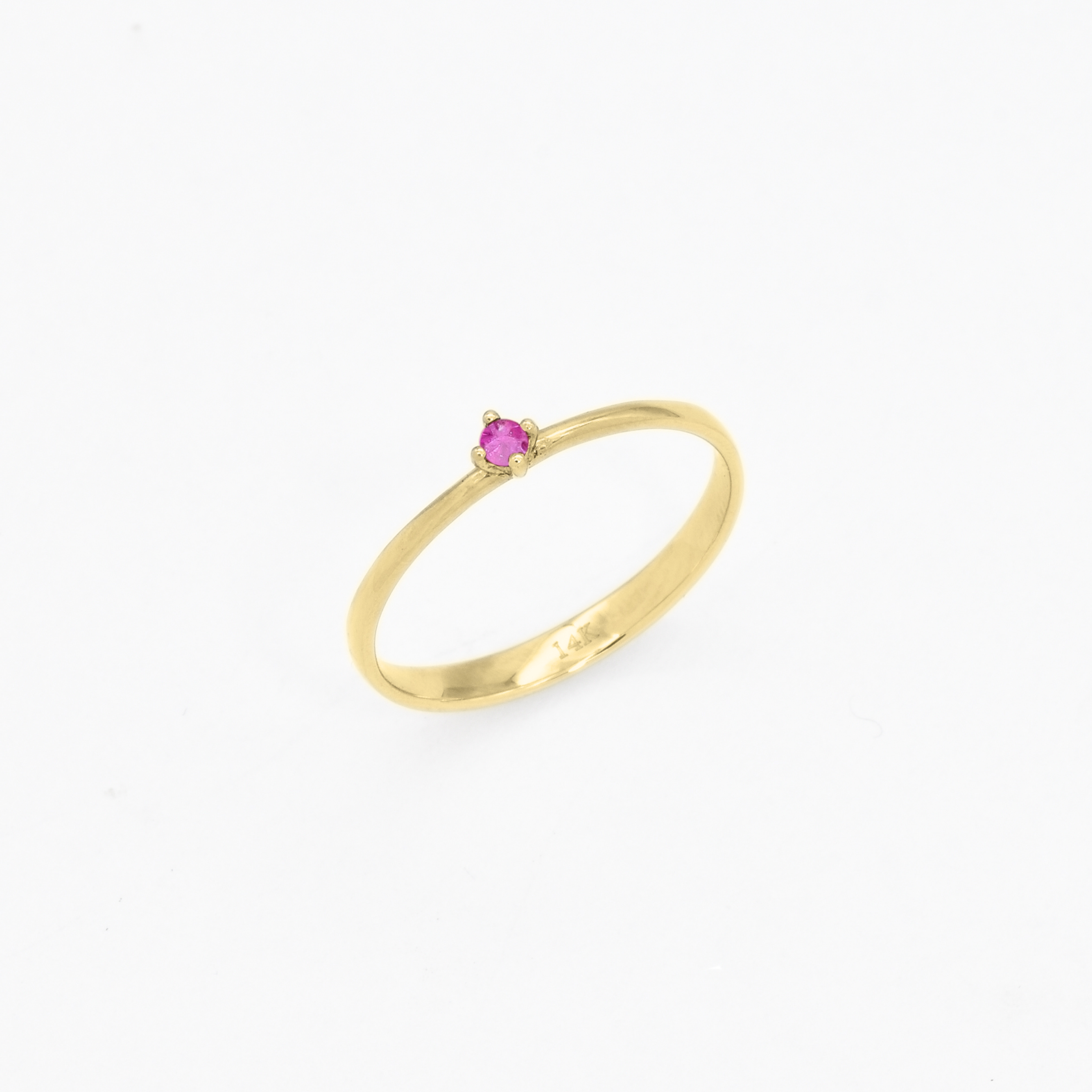 Certified Ruby Gold Ring - Real 14k White Gold Ring - Genuine Ruby Solitaire Ring (41168090595394)