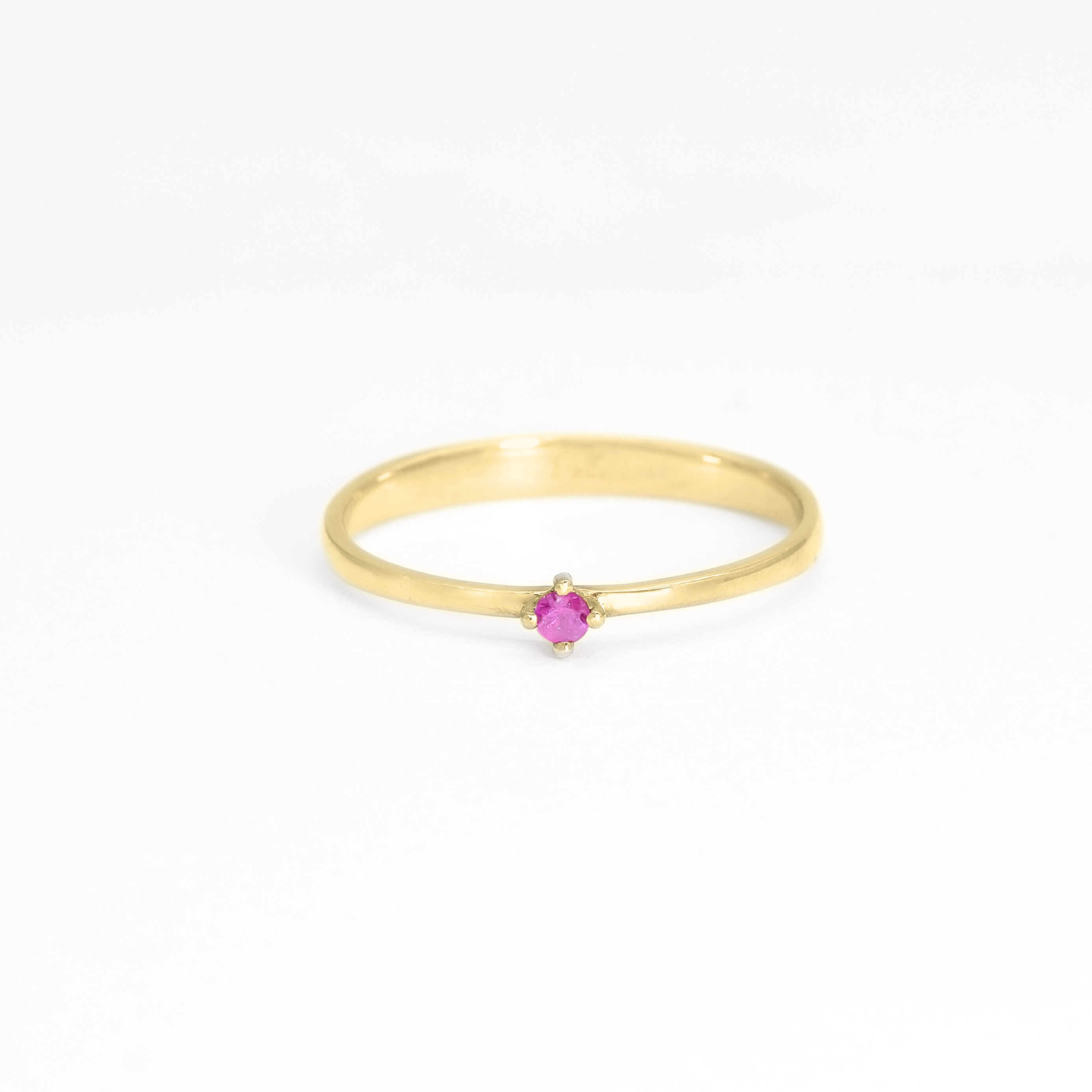 Certified Ruby Gold Ring - Real 14k White Gold Ring - Genuine Ruby Solitaire Ring (41168090595394)