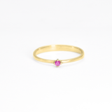 Certified Ruby Gold Ring - Real 14k White Gold Ring - Genuine Ruby Solitaire Ring
