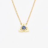14k Rose Gold Sapphire Necklace - Certified Sapphire Necklace - Solid Gold Triangle Necklace