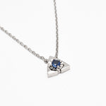 Certified Sapphire Pendant - Solid 14k Gold Triangle Necklace - Minimalist Gold Pendant (41096989311042)