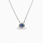 Certified Sapphire Pendant - Solid 14k Gold Triangle Necklace - Minimalist Gold Pendant (41096989311042)