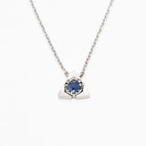 Certified Sapphire Pendant - Solid 14k Gold Triangle Necklace - Minimalist Gold Pendant