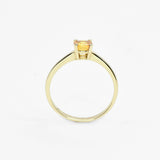 Certified Yellow Sapphire Ring - 18k Solid White Gold Ring - Genuine Sapphire Engagement Ring (41097004777538)