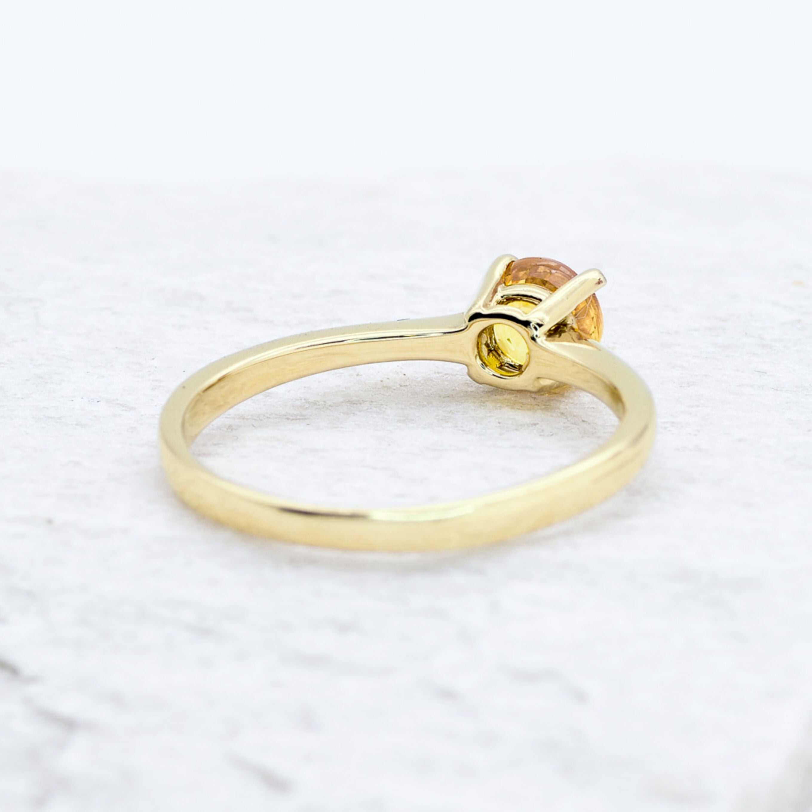 Certified Yellow Sapphire Ring - 18k Solid White Gold Ring - Genuine Sapphire Engagement Ring (41097004777538)