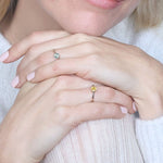 Certified Yellow Sapphire Ring - 18k Solid White Gold Ring - Genuine Sapphire Engagement Ring (41097004777538)