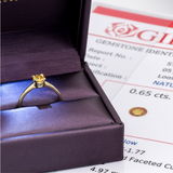 Certified Yellow Sapphire Ring - 18k Solid White Gold Ring - Genuine Sapphire Engagement Ring (41097004777538)