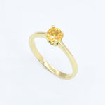 Certified Yellow Sapphire Ring - 18k Solid White Gold Ring - Genuine Sapphire Engagement Ring (41097004777538)