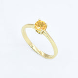 Certified Yellow Sapphire Ring - 18k Solid White Gold Ring - Genuine Sapphire Engagement Ring (41097004777538)