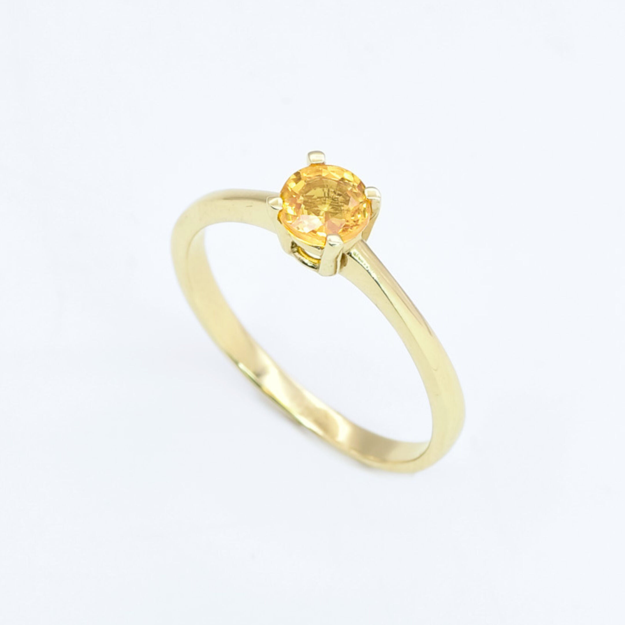 Certified Yellow Sapphire Ring - 18k Solid White Gold Ring - Genuine Sapphire Engagement Ring (41097004777538)