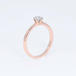 Classy Rose Gold Diamond Engagement Ring, Two Tone Ring, Round Proposal Ring (41097006645314)