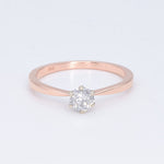 Classy Rose Gold Diamond Engagement Ring, Two Tone Ring, Round Proposal Ring (41097006645314)